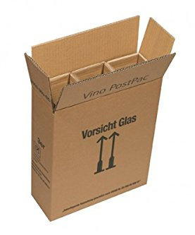 10x PTZ Versandverpackung für 3 Flaschen inkl. Hülsen - Weinkarton - Weinversand - DHL & Hermes Zulassung
