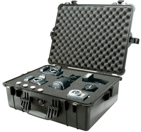 Peli Protector 1600 Kunststoffbox, mit Schaumstoffeinsatz, für empfindliches Equipment, Schutzkoffer, Farbe: Schwarz