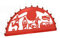 Colours-Manufaktur Schwibbogen Lichterbogen Metall - Fußball Verein - Rot - 100 x 54 cm