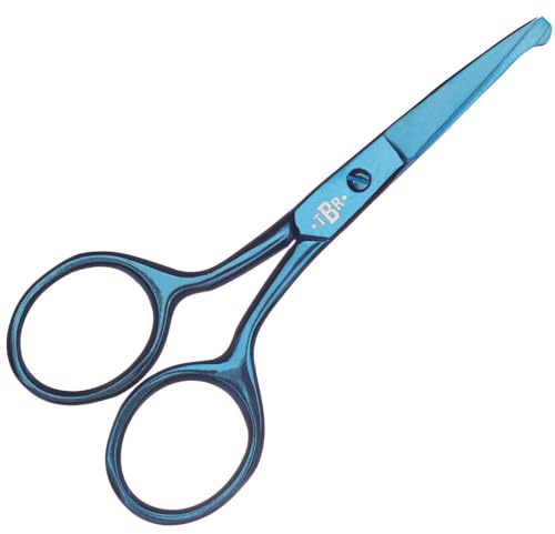 Die Bluebeards Revenge Bart- und Schnurrbart-Schneider in Metallic Blau | Metallic Blue Scissors for Facial Hair Grooming, Trims Moustache, Ear and Nose Hair, Precision Steel Construction