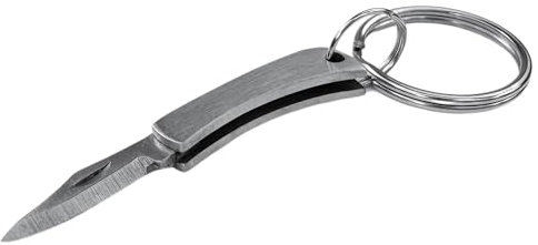 munkees Mini-Messer, Schlüsselanhänger, Klappmesser, Taschenmesser, Edelstahl, Silber, 2525