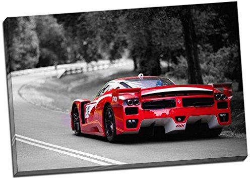 Ferrari FFX Black Red & White Racing Canvas Print Picture Wall Art Large 30x20 Inches by Panther Print