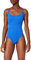 Haute pression A1001 - Maillot de bain une pièce - Uni - Femme - Bleu,FR: 46 (Taille faricant: 46)