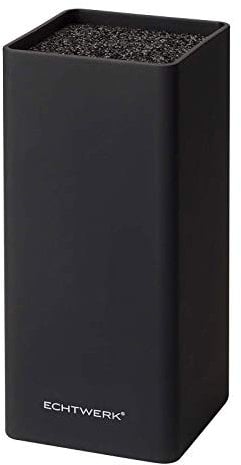 ECHTWERK Bloc à couteaux universel Square, porte-couteaux, organiseur pour couteaux de cuisine, support pratique, rangement peu encombrant pour couteaux avec insert à poils, noir, 30 cm