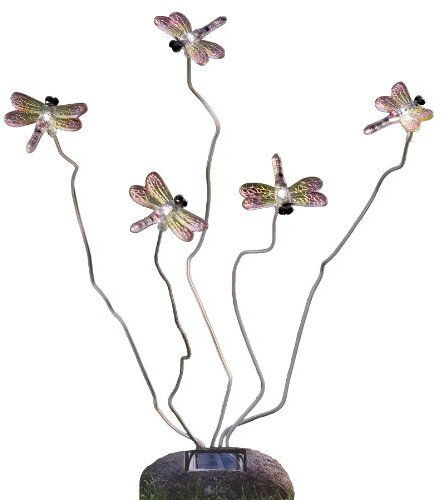 Konstsmide Assisi 7629-000 Solarmotivleuchte Libelle / B: 15cm H: 53cm / 5 weiße LED / Steinoptik / Kunststoff