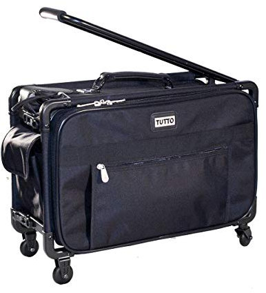 Tutto 9228xxl-blk Nähmaschinentasche auf Rollen, 840 Denier strapazierfähiges Nylon, Schwarz, 71.12 cm