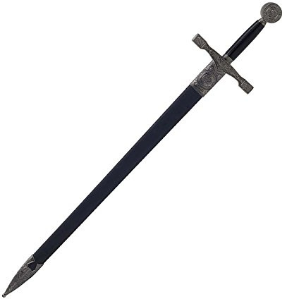 Excalibur Schwert mit Scheide Mittelalter Dekoschwert aus Stahl 75 cm