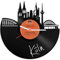 GRAVURZEILE Schallplattenuhr - Skyline Köln - Wanduhr aus gegossenem Vinyl mit Stadt Skyline 30 cm - Upcycling Design-Uhr Wand-Deko Vintage Wand-Dekoration Retro-Uhr - Made in Germany