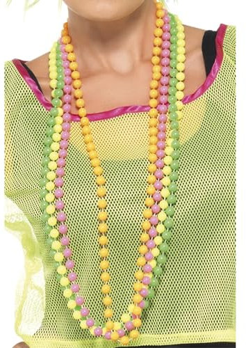 Beads Fluorescent, Neon, 4 Strands