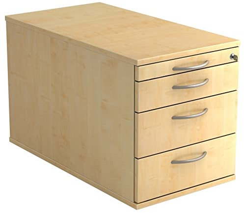 Rollcontainer TC mit 3 Schubladen, 42,8 x 80 x 51,2 cm, Ahorn, Bogengriff Metall