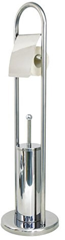 MSV WC-Garnitur 22x80cm aus Edelstahl, Silber, 30 x 20 x 15 cm, Grey