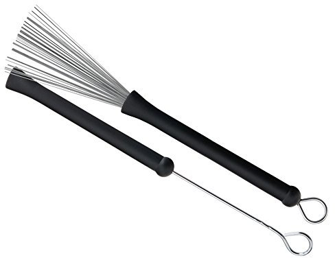 XDrum XJB2 Wire Drumstick Brushes (Drumbesen, Metallbesen, einziehbare Drähte, Länge: 33 cm, gummierter Griff)