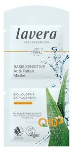 lavera Basis Sensitiv Anti-Falten Maske 15x10 ml Coenzym Q10 | vegane Naturkosmetik, intensive Pflege für die Haut, spendet Feuchtigkeit, Gesichtsmaske