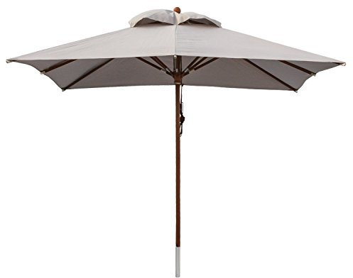 anndora® Sonnenschirm Gartenschirm Marktschirm 3 x 3 m eckig wasserabweisend - mit Winddach Silber Grau