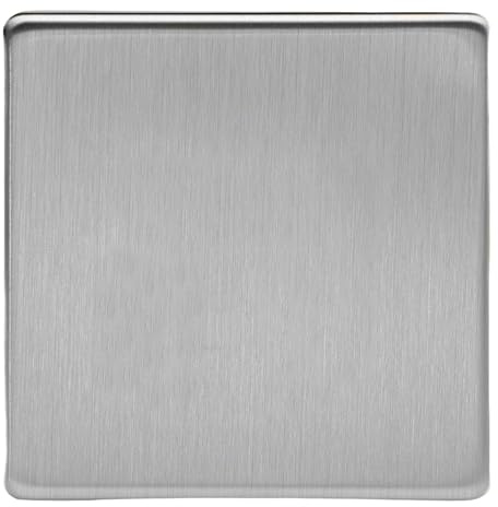 Varilight Single Blank Plate - Screwless Brushed Steel, XDSSBS