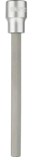 kwb Extra langer 6 mm Außensechskant-Steckschlüssel-Einsatz aus CV-Stahl (Antrieb: 3/8 Zoll Innenvierkant, Schonung der Kanten, matt verchromt, Länge: 126 mm)