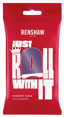 Renshaw Deep Purple Just Roll With It Fondant Icing, 250 g (Pack of 1) - Ready to Roll Icing for Cakes