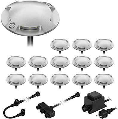 ledscom.de LED Boden-Aufbau-Leuchte Bunda, 4-flammig, für außen, befahrbar, warm-weiß, 14er Set