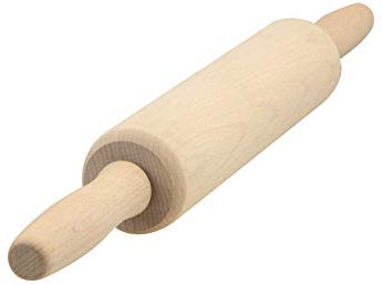 APOLLO THE HOUSEWARES BRAND 8936 Housewares 43 x 6 cm Beechwood Revolving Rolling Pin, Natural Wood