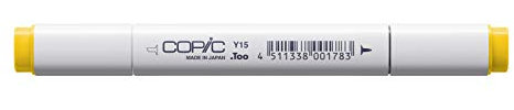 COPIC Classic Marker Typ Y - 15, Cadmium Yellow, professioneller Layoutmarker, mit einer breiten und einer feinen Spitze