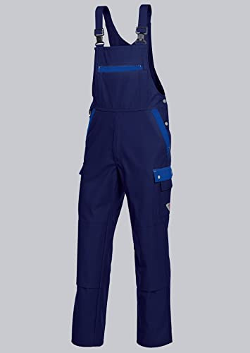 BP Profil 1844-720-10 Latzhose - Stretch Hosenträger - Verstellbarer Bund - Taschen für Knieschoner - 65% Polyester, 35% Baumwolle - Normale Passform - Größe: 48 - Farbe: dunkelblau/königsblau