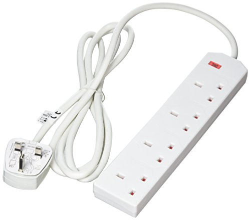 Eurosonic 4 Way Surge Protected Extension with 2 Metre Cable, 1-Pack