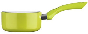 Premier Housewares Ecocook Milk Pan, Non Stick, Ceramic, Stainless Steel Induction Pans, Lime Green - 14cm