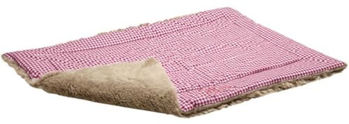 HUNTER Astana Hundedecke, Wendedecke mit weichem Plüschbesatz, Karo-Muster, 120 x 80 cm, rot