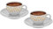 Arzum Okka Porzellan Türkisch/Griechisch oder Arabisch Kaffeetassen und Untertasse, weiß, 2 Stück