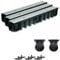 3m Entwässerungsrinne Terrassenrinne Stahlrost verzinkt komplett SET, System A15 148mm, inkl. Zubehör