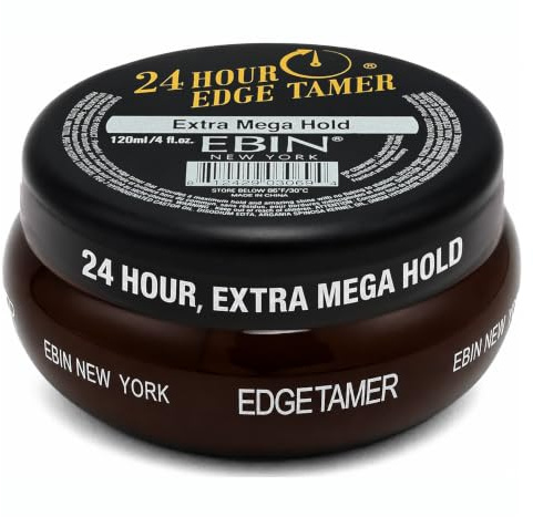 EBIN NEW YORK 24 Hour Edge Tamer Extra Mega Hold 120 ml Strong Edge Control Gel, No Flaking, Sleek Smooth Finish, Long Lasting, Argan & Castor Oil