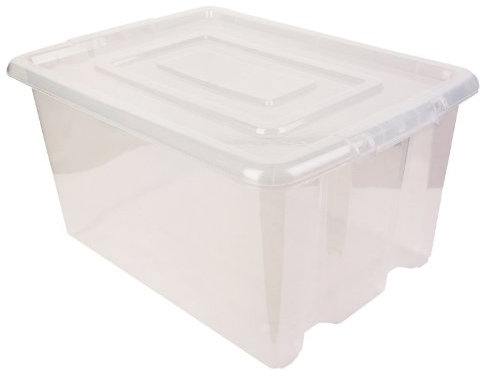 New Whitefurze Clear Plastic Stackable Container Small Storage Box With Lid 14l