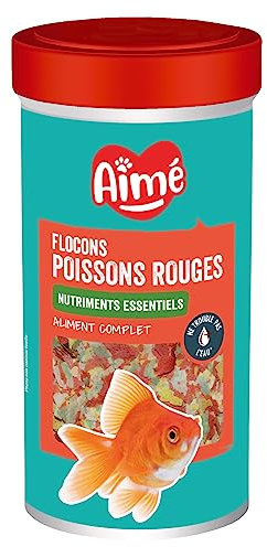 Aimé | Fischfutter Aquarium | Flockenfutter Aquarium für Goldfische | Vollwertiges Goldfischfutter mit essentiellen Nährstoffen | Getreide und Pflanzenproteine | 50 g | 250 ml |