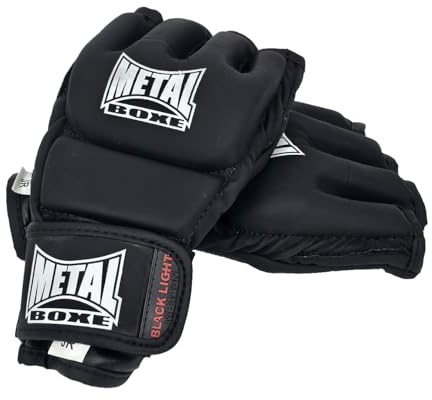 Metal Boxe Gants de Combat Libre Noir Junior
