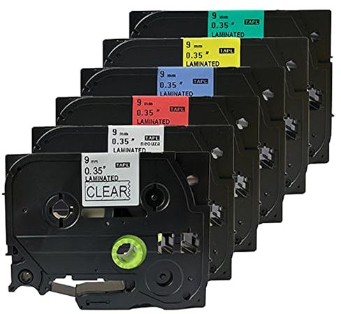 NEOUZA Compatible for Brother P-touch TZ TZe Tape Label Combo Set TZ121 TZ221 TZ421 TZ521 TZ621 TZ721 9mm x 8m 0.47 x 26.2' by NEOUZA