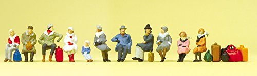 Preiser 1/87 th – pr10317 – Modelleisenbahnen – Reisende sitzend – 11 Figuren