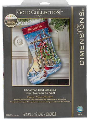 Dimensions D08819 Gold, gezählte Kreuzstich, Weihnachts-Schlitten