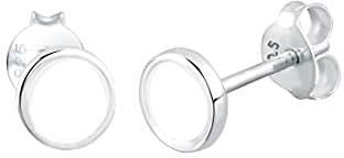 Elli Ohrringe Damen Ohrstecker Kreis Motiv Basic mit Emaille aus 925 Sterling Silber