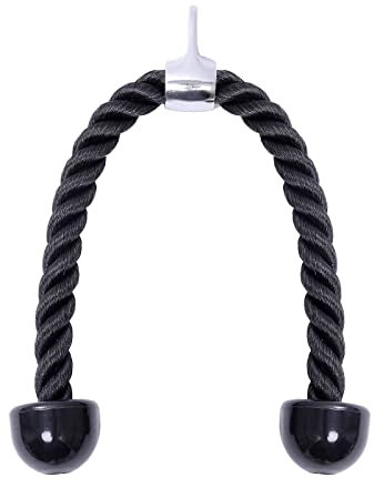 KYLIN SPORT Corde Triceps Corde de Traction Musculation Tricepes Bicepes Accessoire de Tirage Poignées de Résistancepour Appareil à Poulie Appareil à charege guidée (Corde Triceps)