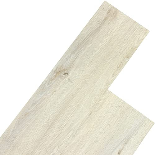 STILISTA Vinyl Laminat Dielen, 15 Dekors Wählbar, 5,07 oder 20 m², Rutschfest, Wasserfest, Schwer Entflammbar - 5,07 m² Eiche Gewaschen Weiß