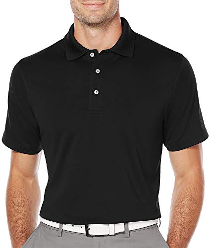 PGA TOUR Men's Big Airflux Short Sleeve Solid Golf Polo-Shirts, Caviar, Large Tall