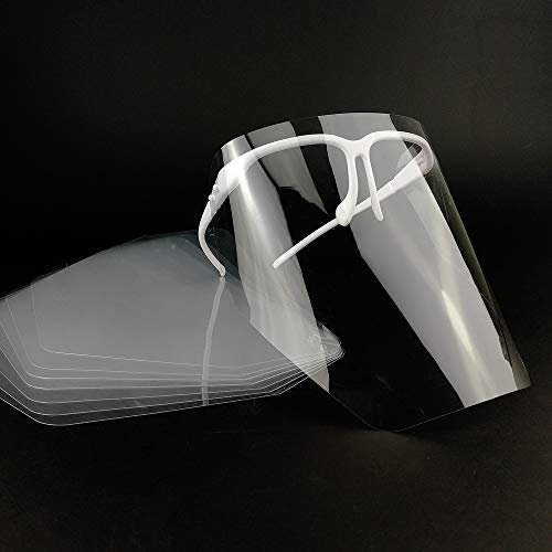 Earlywish Eyewear Adjustable Detachable Full Face Shield with 10 detachable visors Dental