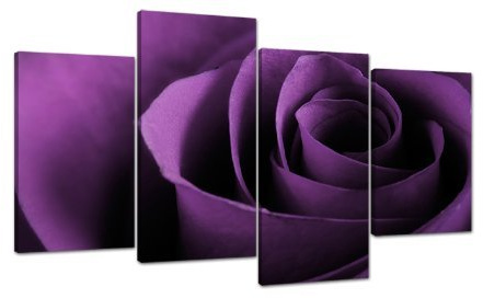Wallfillers Purple Rose Floral Canvas Wall Art Pictures, Large 130cm, XL