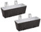 vidaXL Lot de 2 Bacs Pot de Fleurs Trapèze en Rotin Noir 50 cm