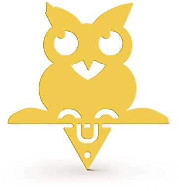Alubox ZampirINO Porte Spirale Anti-moustiques à Planter Hibou, Jaune, 0.05 x 12 x 13 cm