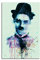 Paul Sinus Art Charlie-Chaplin_90x60cm Wandbild Aquarell Unikat Kunst Bild wie Gemälde Kunstdruck
