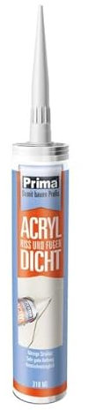 Prima® Acryl Riss- und Fugendicht weiß 310 ml - Innenbereich & Außenbereich - Putz | Mauerwerk | Beton | Holz | Porenbeton & viele andere Baustoffe