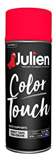 Julien Peinture Aérosol Intérieure et Extérieure Color Touch Fluo - Rose 400ml
