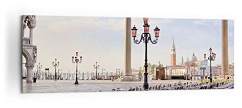 Panorama Bilder auf Leinwand 160x50cm Leinwandbild Architektur Stadt Venedig Groß XXL Wanddeko Bild Schlafzimmer Wandbilder Dekoration Wohnzimmer Wall Decor Canvas Wand Kunstdruck Art AB160x50-2553