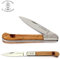 L'Olivette Camarguais 528 Cheval - 12 cm Taschenmesser aus Frankreich - Griffschalen Oliven-Holz - Messer Klinge 9.5 cm Stahl - 1 Backe